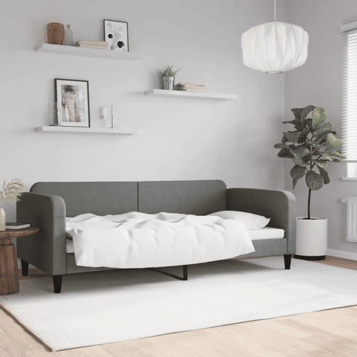 Sofá-cama, Sofá conversível 90x200 cm tecido cinzento-escuro Sofá-cama, Sofá conversível 90x200 cm tecido cinzento-escuro