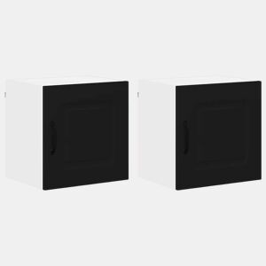 Lote de 2 Armários de cozinha suspendidos - Cozinha modular Colgantes Preto 40 x 31 x 40 cm