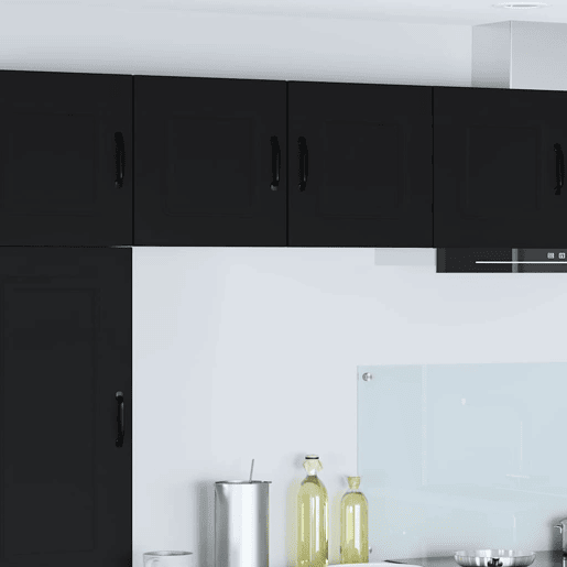 Lote de 2 Armários de cozinha suspendidos - Cozinha modular Colgantes Preto 40 x 31 x 40 cm