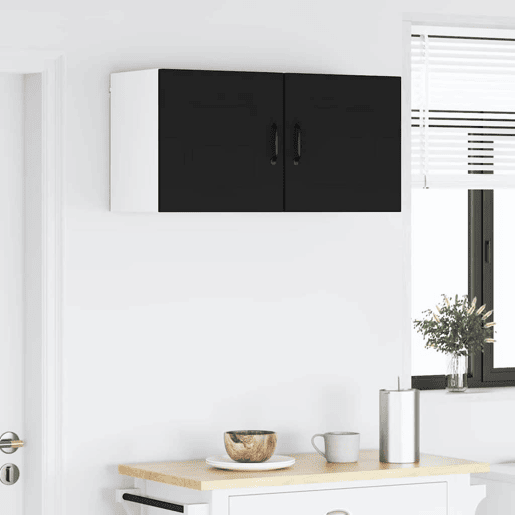Lote de 2 Armários de cozinha suspendidos - Cozinha modular Colgantes Preto 40 x 31 x 40 cm