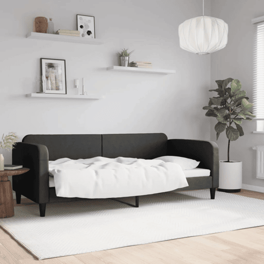 Sofá-cama, Sofá conversível 90x200 cm tecido preto