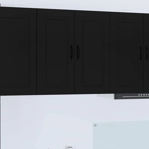 Armário de cozinha suspenso - armario de cocina colgante com porta Preto 80 x 31 x 80 cm