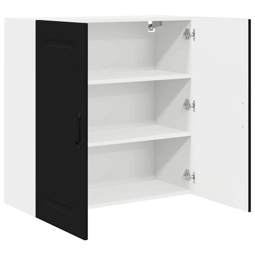 Armário de cozinha suspenso - armario de cocina colgante com porta Preto 80 x 31 x 80 cm