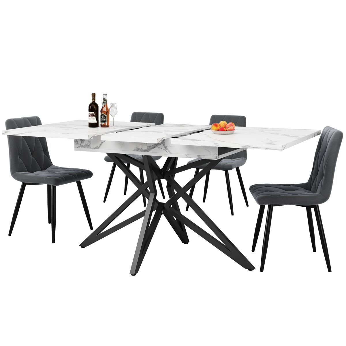 Conjunto de mesas y sillas de comedor 160x80