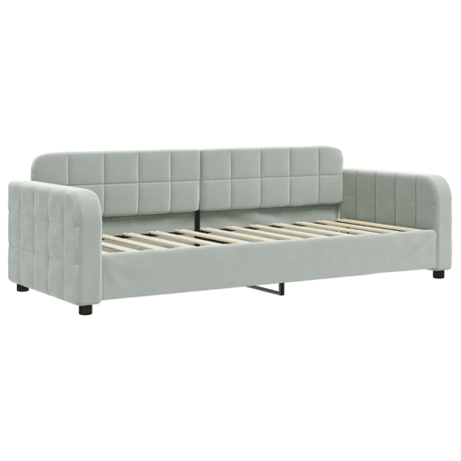 Sofá-cama, Sofá conversível 80x200 cm veludo cinzento-claro Sofá-cama, Sofá conversível 80x200 cm veludo cinzento-claro
