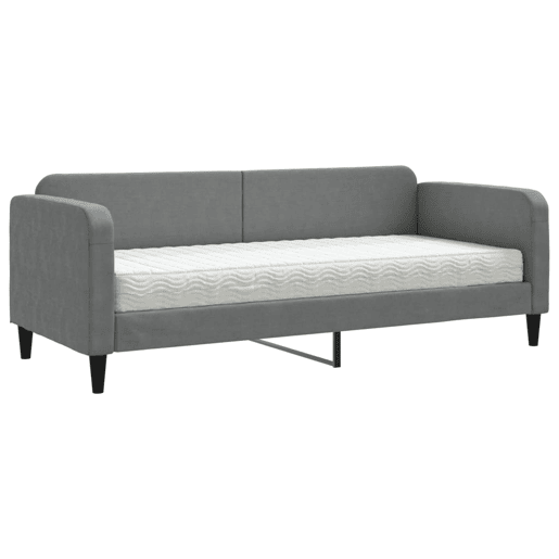 Sofá-cama, Sofá conversível com colchão 80x200 cm tecido cinzento-escuro