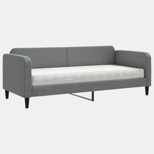 Sofá-cama, Sofá conversível com colchão 80x200 cm tecido cinzento-escuro