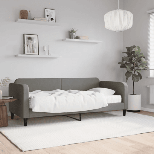 Sofá-cama, Sofá conversível com colchão 80x200 cm tecido cinzento-escuro