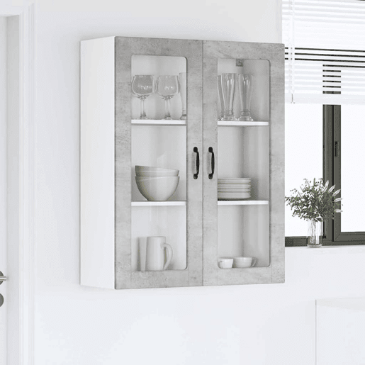 Armário de cozinha suspenso - armario de cocina colgante com porta Cinzento 80 x 31 x 100 cm