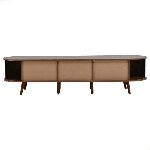 Móvel de TV 175x40x42 cm - Com arrumação e portas telescópicas - Nogueira Móvel de TV 175x40x42 cm - Com arrumação e portas telescópicas - Nogueira