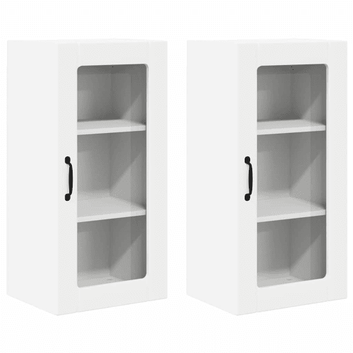 Lote de 2 Armários de cozinha suspendidos - Cozinha modular Colgantes Branco 40 x 31 x 80 cm
