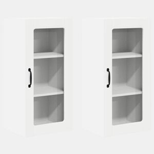 Lote de 2 Armários de cozinha suspendidos - Cozinha modular Colgantes Branco 40 x 31 x 80 cm