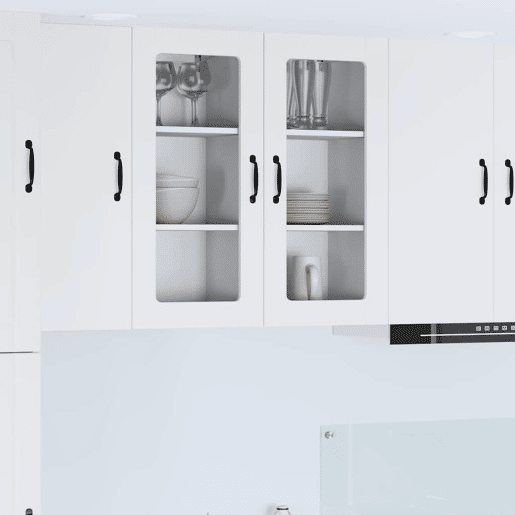 Lote de 2 Armários de cozinha suspendidos - Cozinha modular Colgantes Branco 40 x 31 x 80 cm