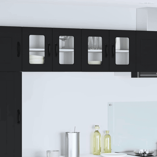 Armário de cozinha suspenso - armario de cocina colgante com porta Preto 60 x 31 x 40 cm