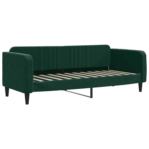 Sofá-cama, Sofá conversível com colchão 80x200 cm veludo verde-escuro