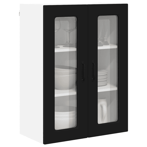 Armário de cozinha suspenso - armario de cocina colgante com porta Preto 60 x 31 x 80 cm