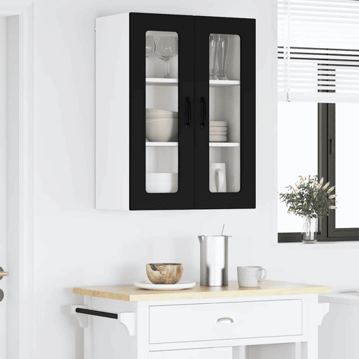 Armário de cozinha suspenso - armario de cocina colgante com porta Preto 60 x 31 x 80 cm