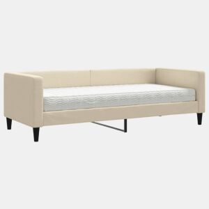 Sofá-cama, Sofá conversível com colchão 80x200 cm tecido cor creme