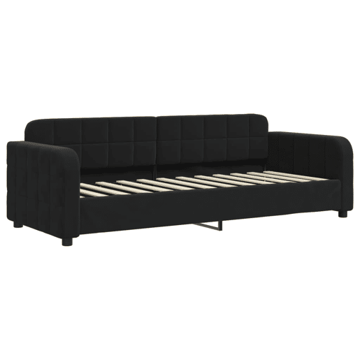 Sofá-cama, Sofá conversível 80x200 cm veludo preto Sofá-cama, Sofá conversível 80x200 cm veludo preto