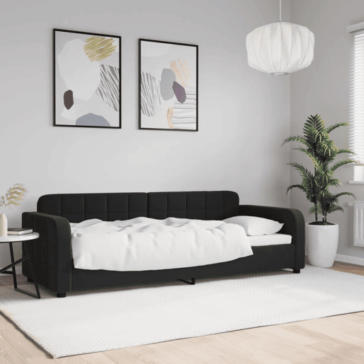 Sofá-cama, Sofá conversível 80x200 cm veludo preto Sofá-cama, Sofá conversível 80x200 cm veludo preto