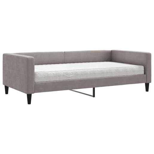Sofá-cama, Sofá conversível com colchão 100x200 cm tecido cinzento-acastanhado