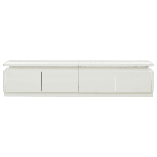 Móvel para TV 180x34x40 cm - Com 4 gavetas, LED, baixo brilho, para TV de 80 - Branco