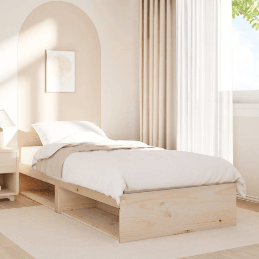 Sofá-cama, Sofá conversível sem colchão 90x190 cm madeira de pinho maciça