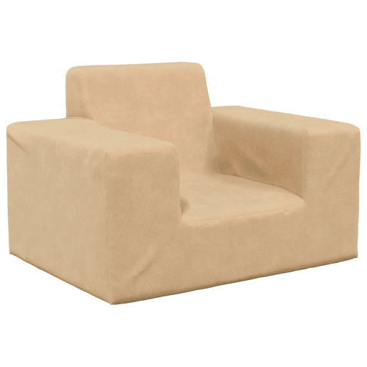 Sofá infantil, Sofá para criança pelúcia macia cor creme
