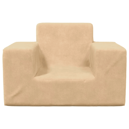 Sofá infantil, Sofá para criança pelúcia macia cor creme