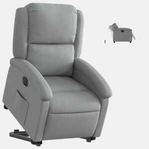 Poltrona reclinável - Poltrona relax elétrica tecido cinzento-claro