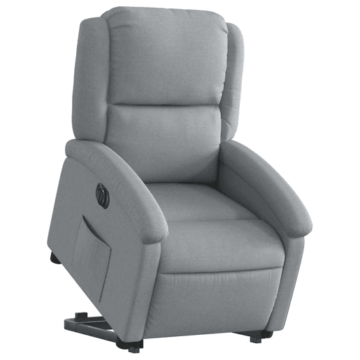 Poltrona reclinável - Poltrona relax elétrica tecido cinzento-claro