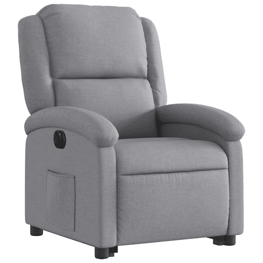 Poltrona reclinável - Poltrona relax elétrica tecido cinzento-claro