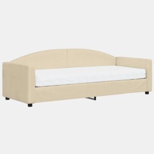 Sofá-cama, Sofá conversível com colchão 80x200 cm tecido cor creme