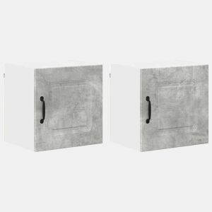 Lote de 2 Armários de cozinha suspendidos - Cozinha modular Colgantes Cinzento 40 x 31 x 40 cm