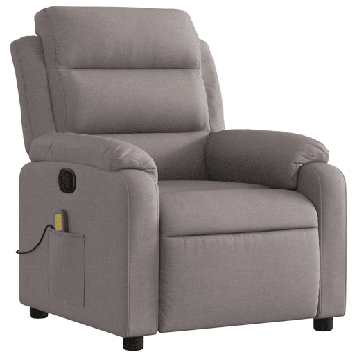 Poltrona de massagens reclinável - Poltrona relax tecido cinzento-acastanhado