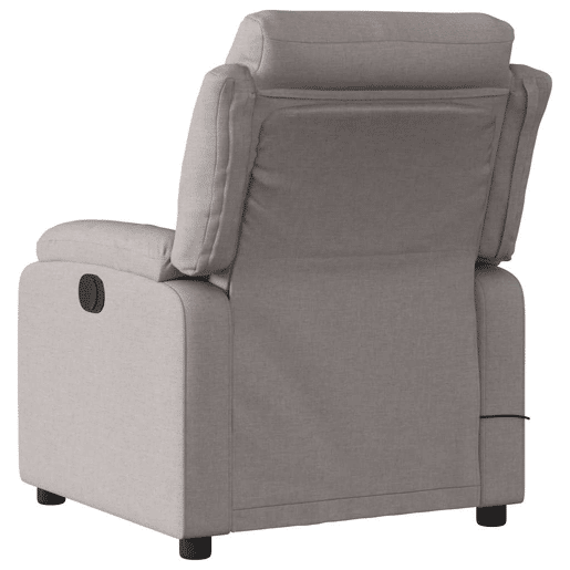 Poltrona de massagens reclinável - Poltrona relax tecido cinzento-acastanhado