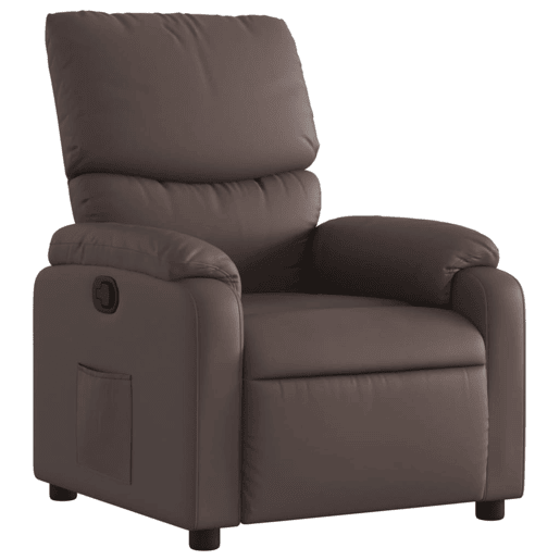 Poltrona reclinável - Poltrona relax couro artificial castanho
