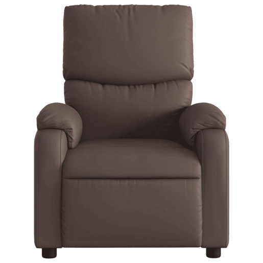 Poltrona reclinável - Poltrona relax couro artificial castanho