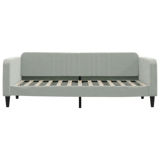Sofá-cama, Sofá conversível com colchão 90x200 cm veludo cinzento-claro