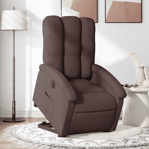 Poltrona reclinável - Poltrona relax elétrica tecido castanho-escuro