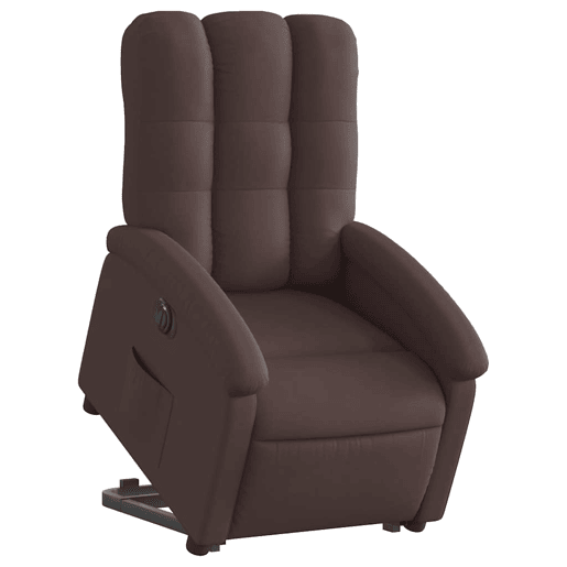 Poltrona reclinável - Poltrona relax elétrica tecido castanho-escuro