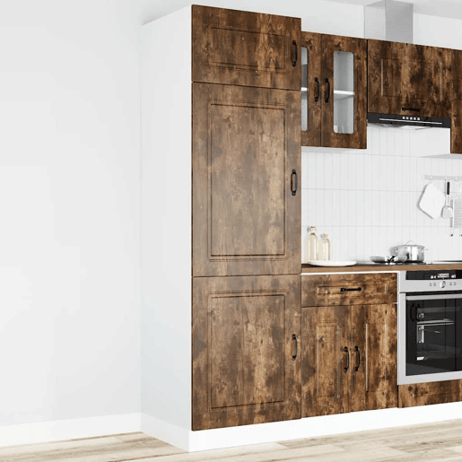Armário de cozinha - Cozinha modular derivados de madeira carvalho fumado