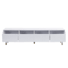 Móvel de TV moderno 178 cm - Design minimalista, grande capacidade, 4 gavetas, MDF e acrílico - Branco