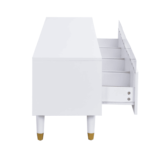 Móvel de TV moderno 178 cm - Design minimalista, grande capacidade, 4 gavetas, MDF e acrílico - Branco Móvel de TV moderno 178 cm - Design minimalista, grande capacidade, 4 gavetas, MDF e acrílico - Branco