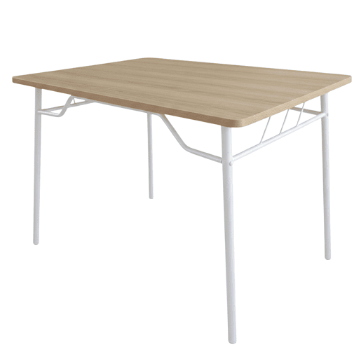 Conjunto de mesa de cozinha com 4 cadeiras, conjunto de jantar para cozinha, melamina branca e carvalho Sonoma