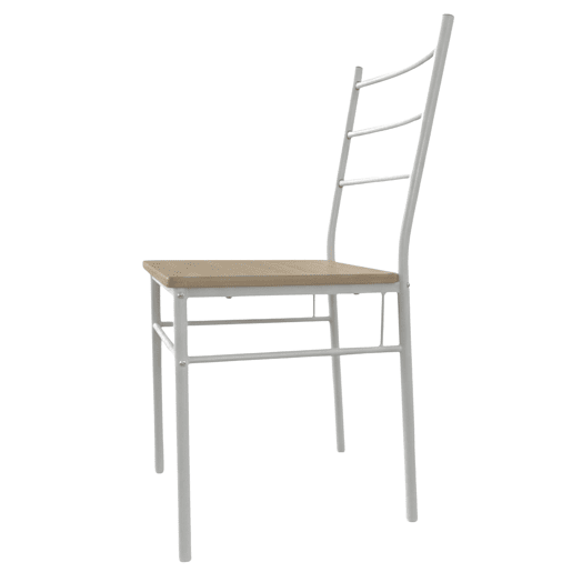 Conjunto de mesa de cozinha com 4 cadeiras, conjunto de jantar para cozinha, melamina branca e carvalho Sonoma