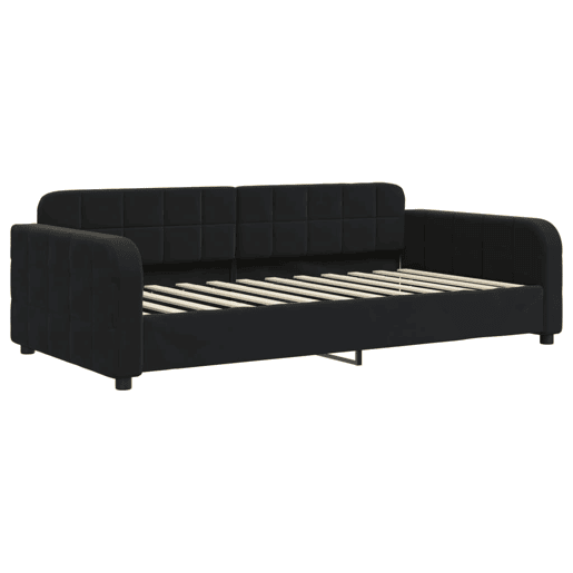 Sofá-cama, Sofá conversível 100x200 cm veludo preto Sofá-cama, Sofá conversível 100x200 cm veludo preto