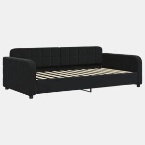 Sofá-cama, Sofá conversível 100x200 cm veludo preto