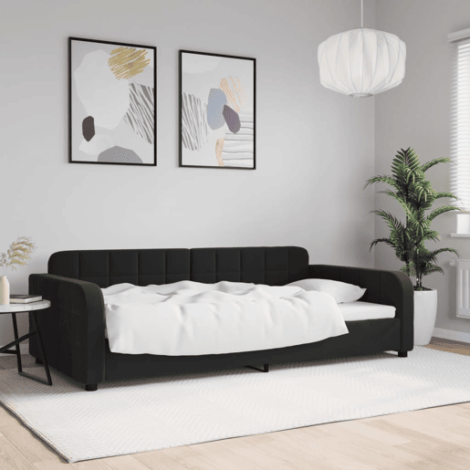 Sofá-cama, Sofá conversível 100x200 cm veludo preto Sofá-cama, Sofá conversível 100x200 cm veludo preto