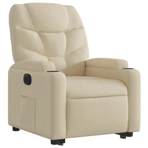 Poltrona reclinável - Poltrona relax elétrica tecido cor creme